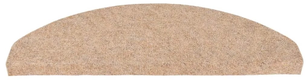 Tapetes de escada adesivos 30 pcs 65x22,5x3,5 cm bege