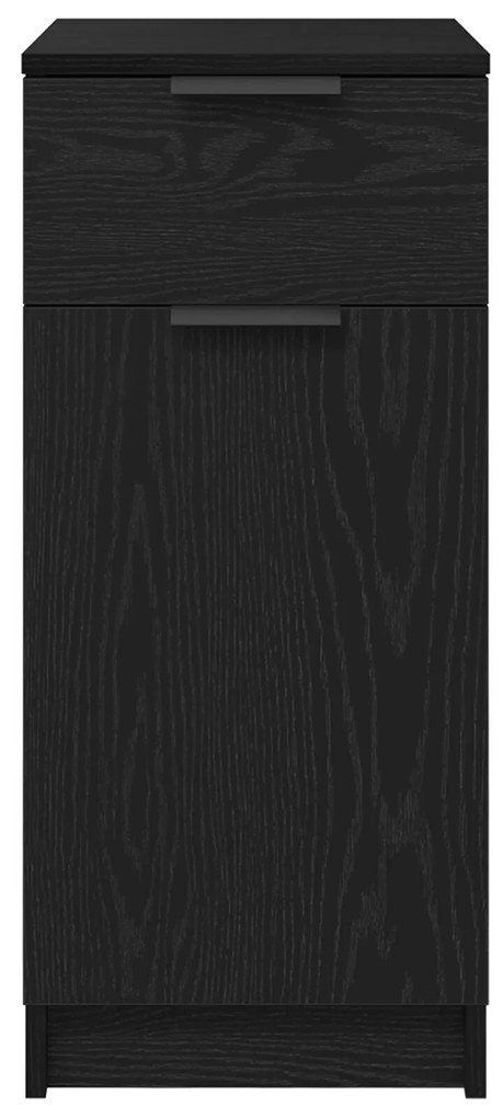 Armário de Mesa vidaXL em Carvalho Preto - 33x50x75 cm - Feito de Made