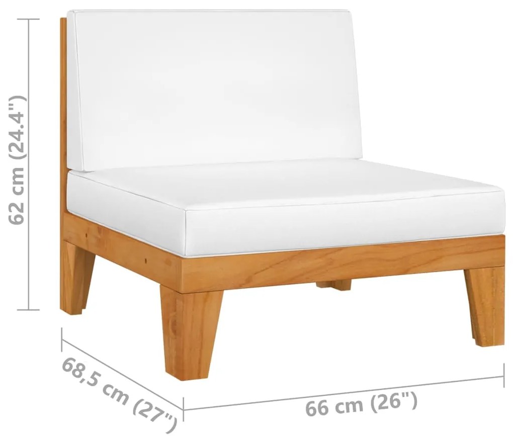 10 pcs conjunto lounge de jardim c/ almofadões acácia maciça