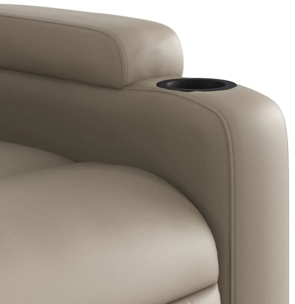 Poltrona reclinável couro artificial cor cappuccino
