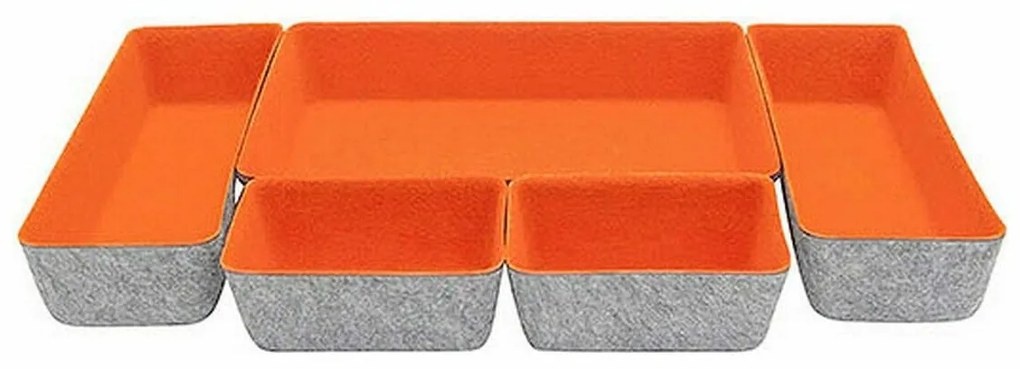 Conjunto de Cestas Confortime Feltro 5 Peças 27,5 x 20 x 5,3 cm