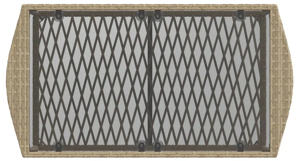 4 pcs conjunto de sofás para jardim c/ almofadões vime PE bege