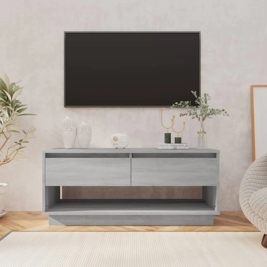 Móvel de TV 102x41x44 cm derivados de madeira cinzento sonoma