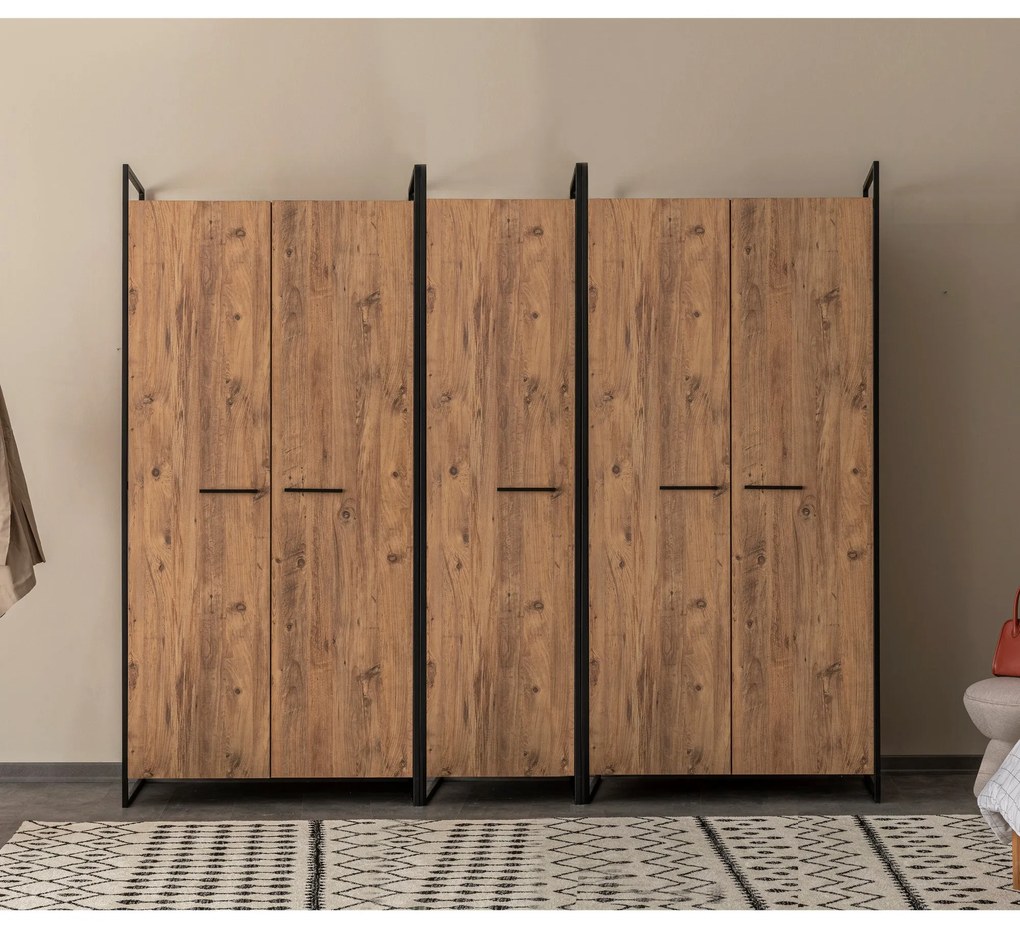Roupeiro Dynamic – Atlantic Pine – 104x225x52 cm / 64x225x52 cm