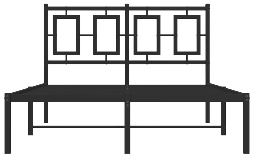 Estrutura de cama com cabeceira 120x190 cm metal preto