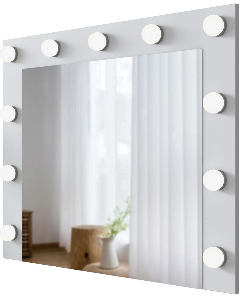 Espelho Decorativo em Aglomerado EF108 – Branco – 90x71,8x15 cm