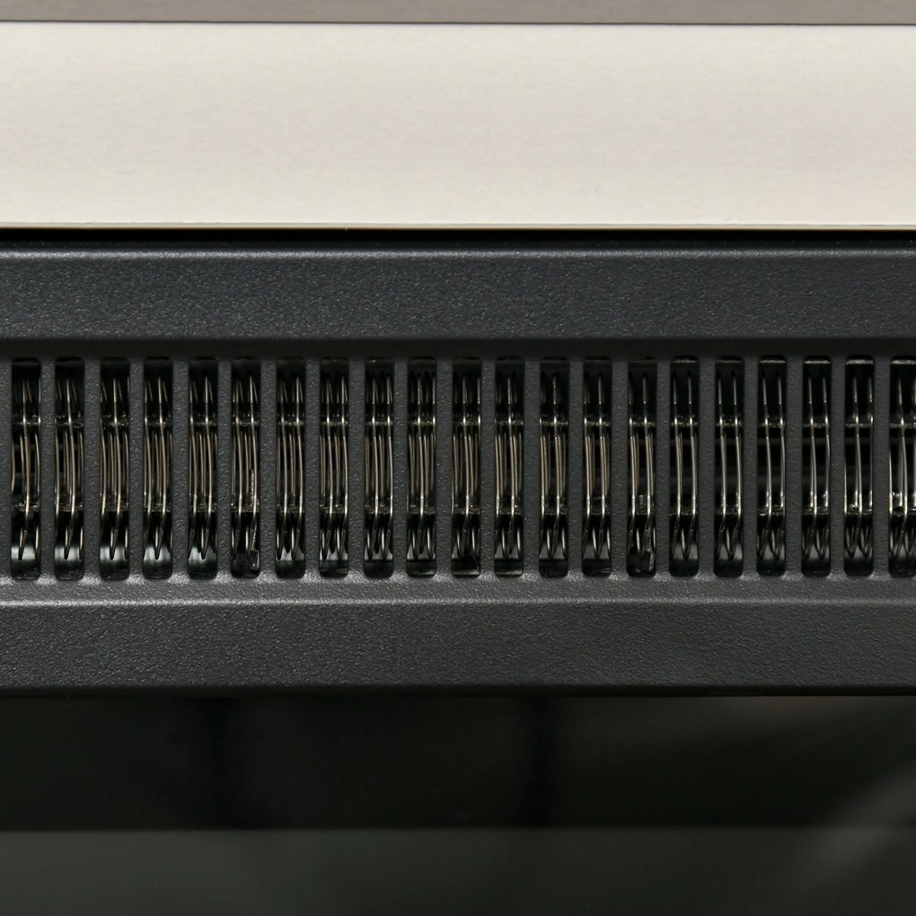 Lareira Elétrica 1800W Lareira com Efeito de Chama Realista Controlo R