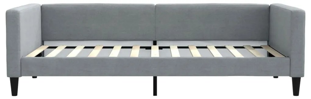 Sofá-cama com colchão 100x200 cm tecido cinzento-claro