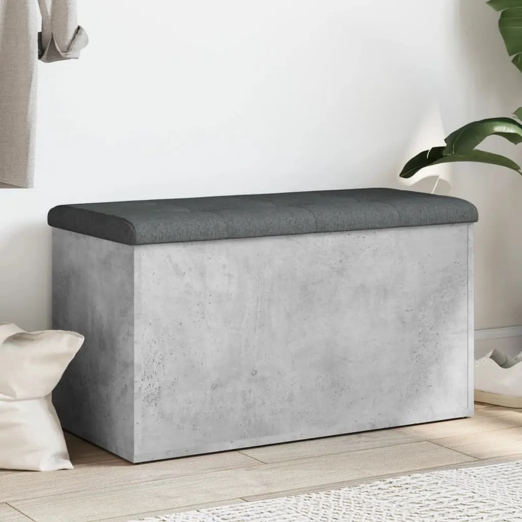 vidaXL Banco de arrumação 82x42x45 cm derivados madeira cinza cimento