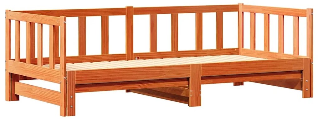Cama de Dia Retrátil sem Colchão Castanho 2x(80x200) cm