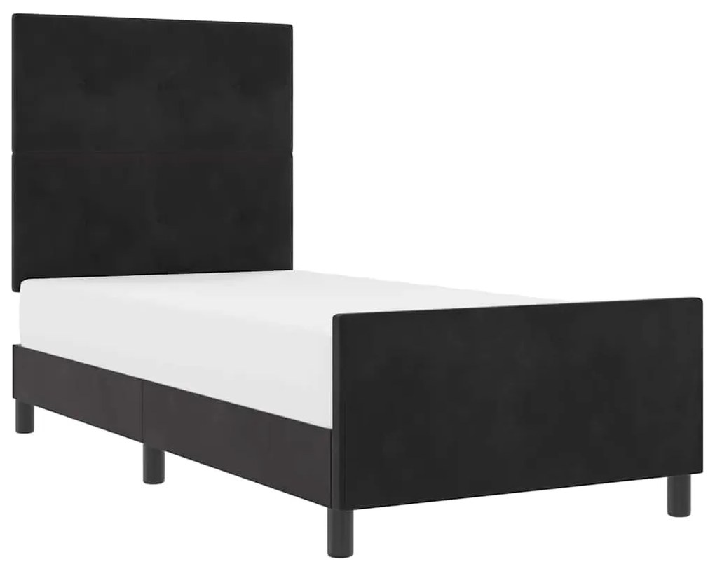 Cama vidaXL Preta 80x200 cm Veludo