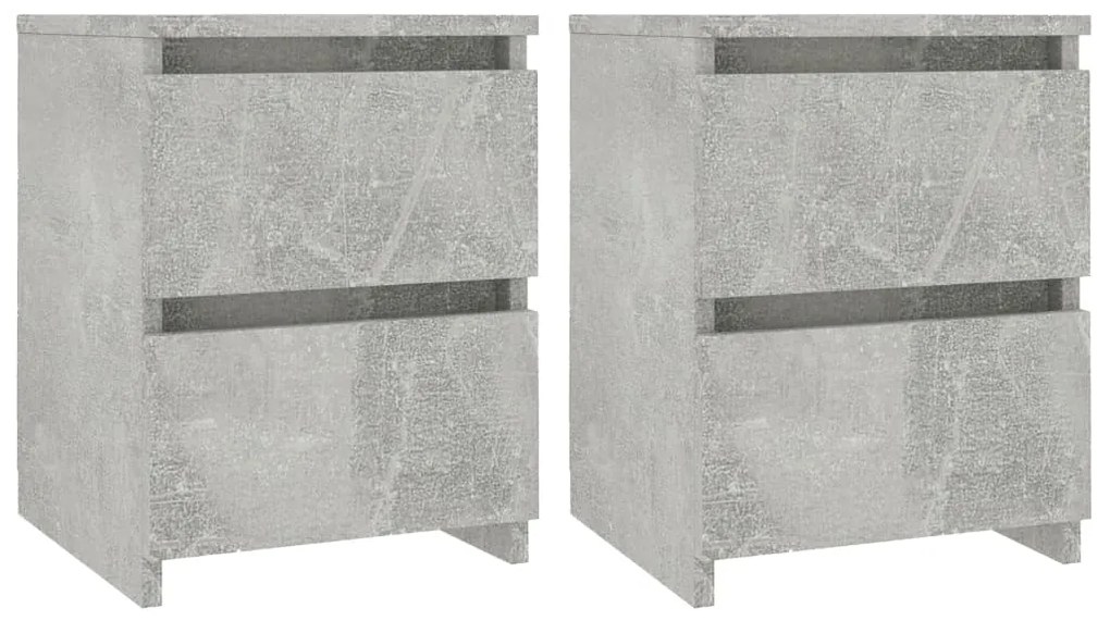 Mesas de cabeceira 2 pcs 30x30x40 cm contrapl. cinzento cimento