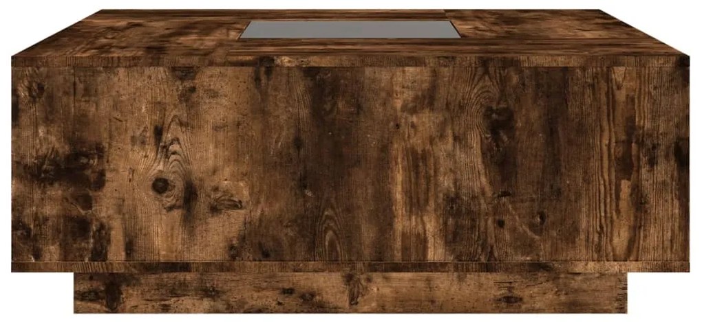 Mesa de centro luzes LED Infinity 100x100x40 cm carvalho fumado