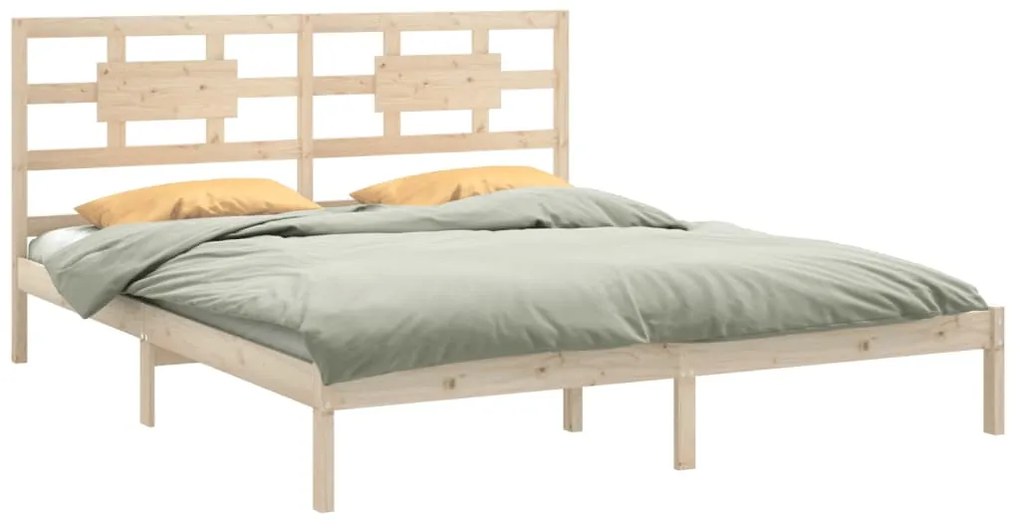 Estrutura de cama 200x200 cm madeira maciça