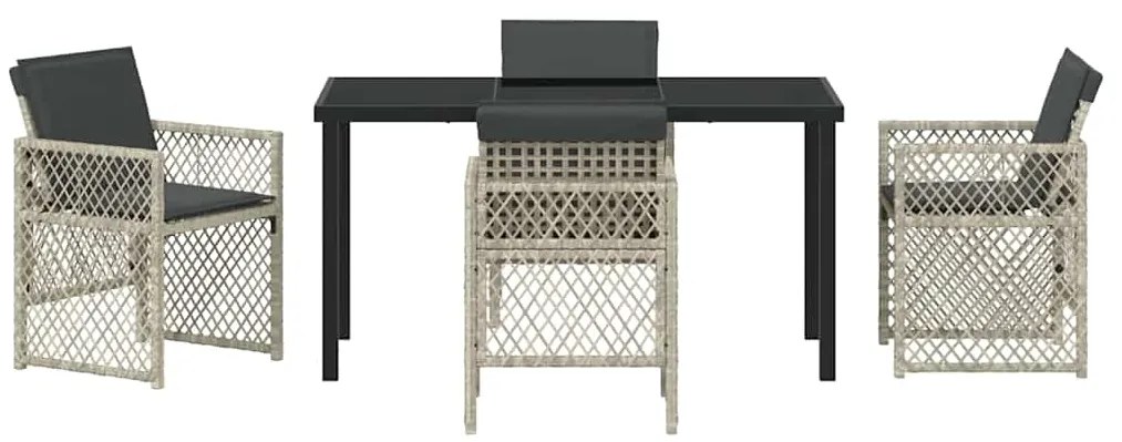 Conjunto de Jantar para Jardim vidaXL 5 Peças com Almofadas Cinza-Clar