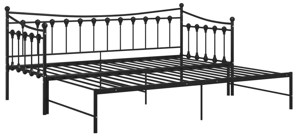 Estrutura sofá-cama de puxar 90x200 cm metal preto