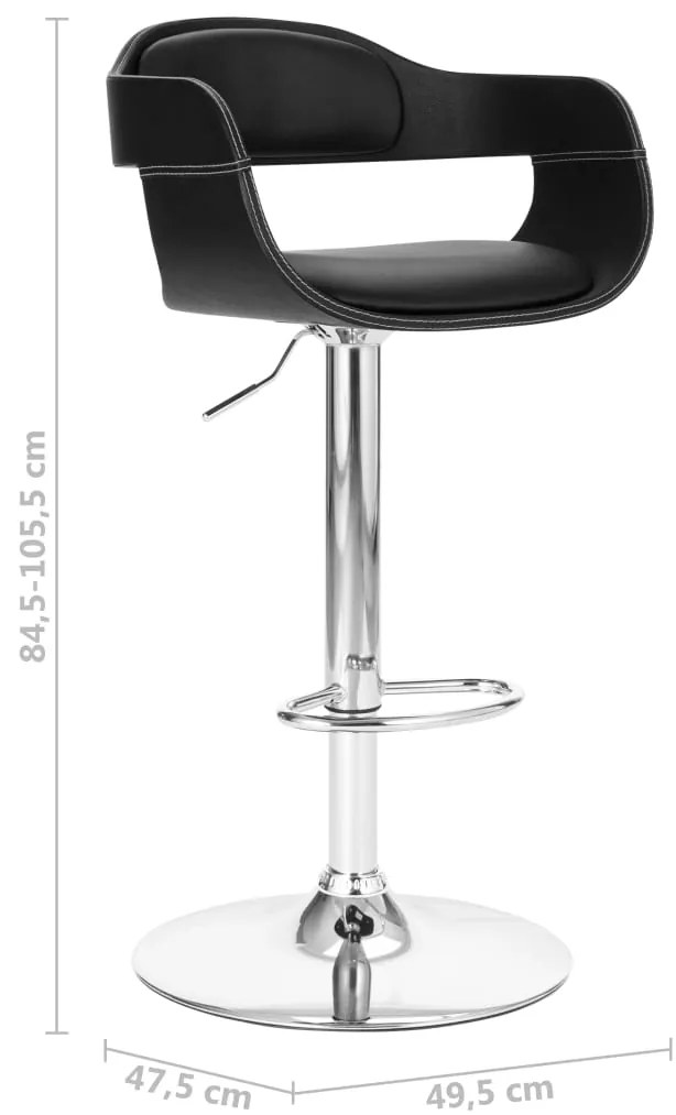 Banco de bar couro artificial preto