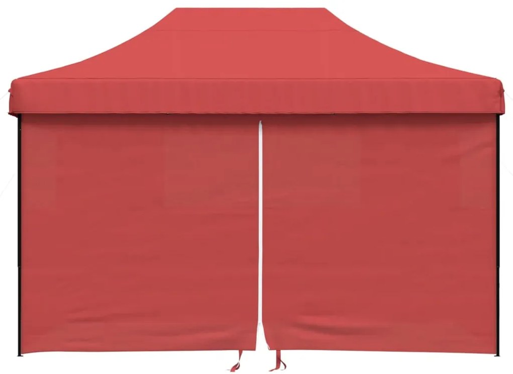 Tenda para festas pop-up dobrável com 4 paredes laterais bordô