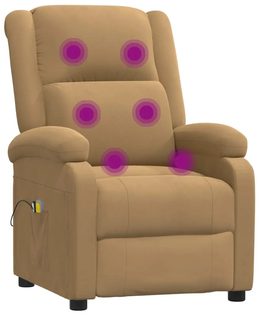 Poltrona de massagens elétrica veludo castanho