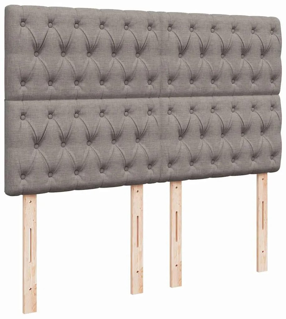 Cama com molas/colchão 140x200 cm tecido castanho-acinzentado