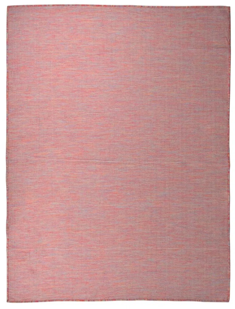 Tapete de tecido plano para exterior 120x170 cm vermelho
