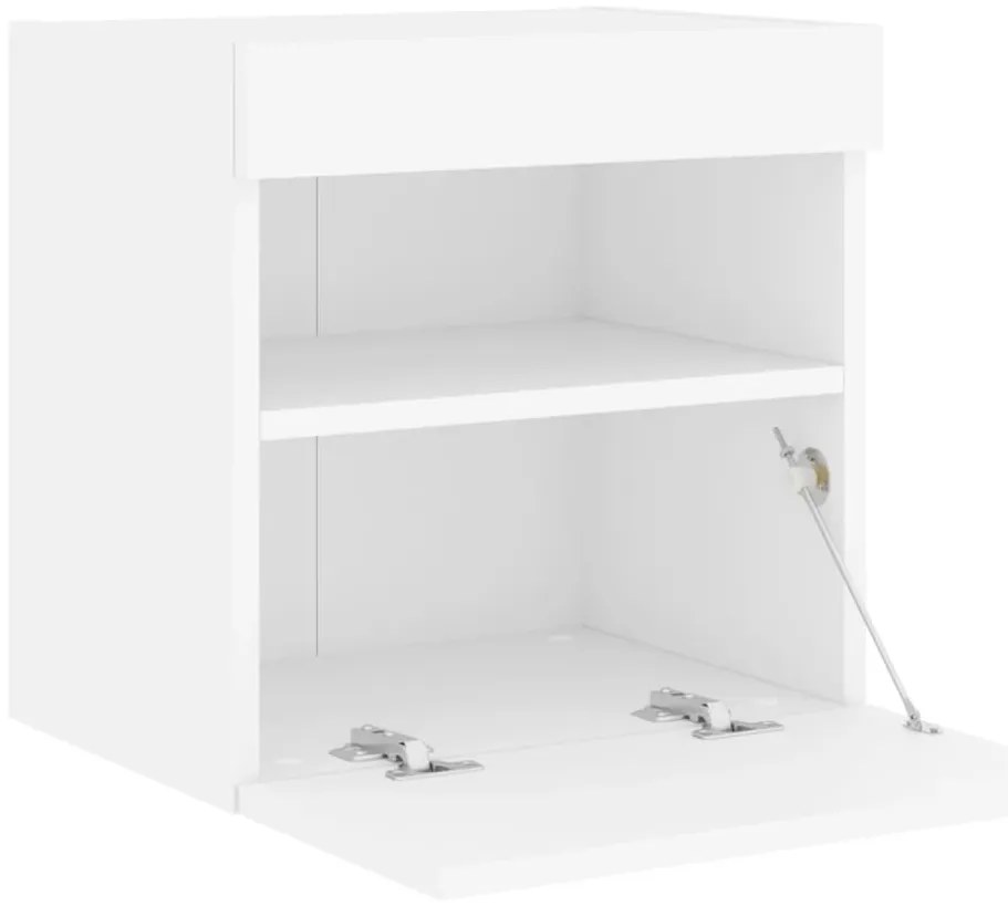 Móvel de parede para TV com luzes LED 40x30x40 cm branco