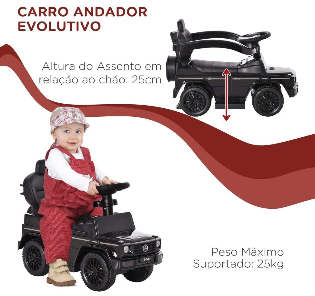 Carro de Passeio Carro Andador para Crianças acima de 12 Meses Mercede