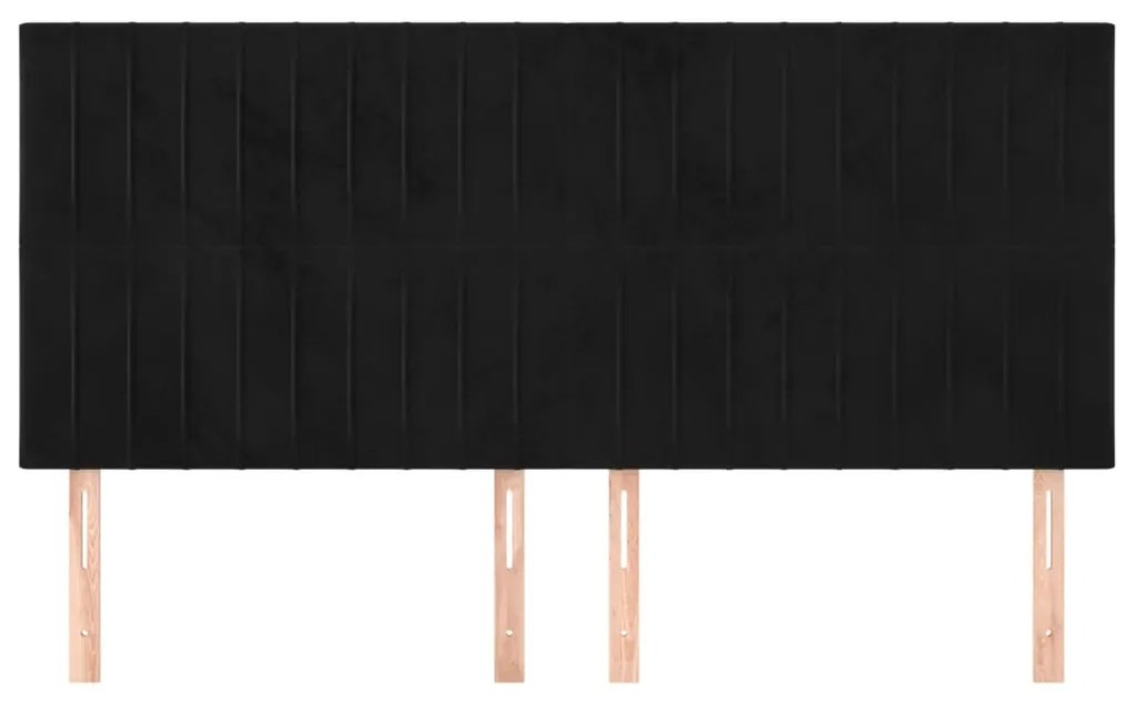 Cabeceira de cama 4 pcs veludo 90x5x78/88 cm preto