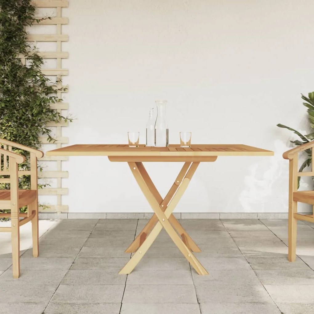 362616 vidaXL Mesa de jardim dobrável 120x120x75 cm madeira de teca maciça