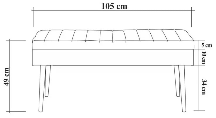 Bench Vina – Nogueira e Antracite – 90x39x40 cm
