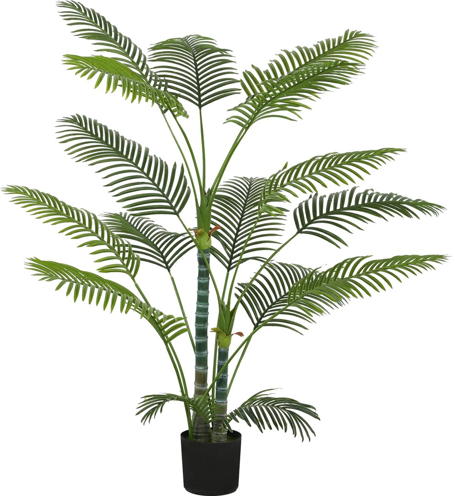 Planta artificial de interior com 170 cm, palmeira artificial com vaso de plástico e acabamento flocado, verde