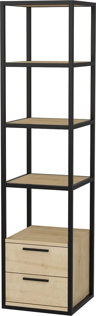Estante Robbins – Preto Carvalho – 39x39x160 cm