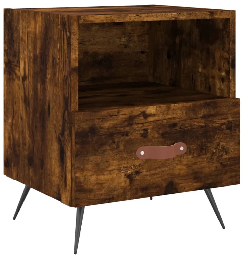 Mesa de cabeceira 2 pcs derivados de madeira carvalho fumado