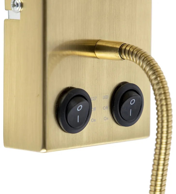 Candeeiro de parede Art Déco preto com abajur de algodão preto - Stacca