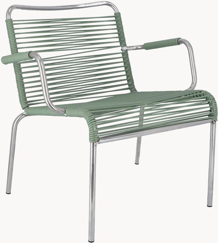 Cadeiras lounge artesanais empilháveis para jardim Mya Spaghetti, conjunto de 2