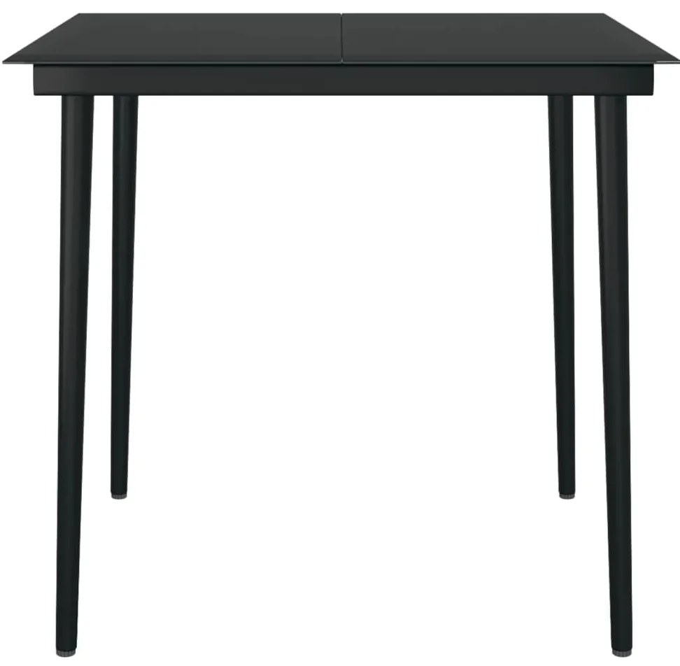 3 pcs conjunto de jantar para jardim preto