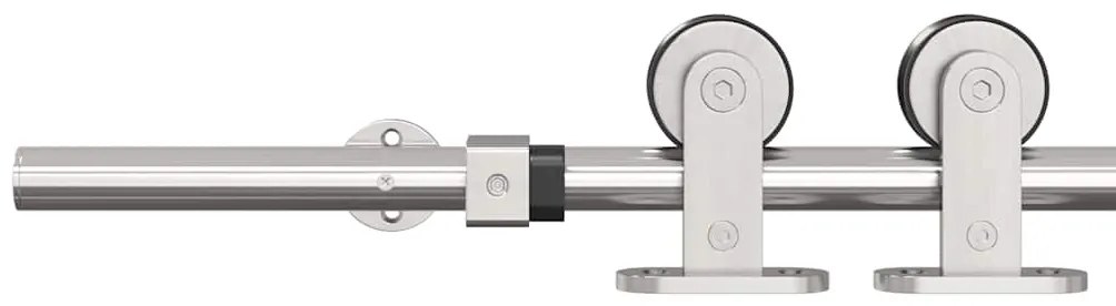 Kit ferragens p/ porta deslizante 183cm aço inoxidável prateado