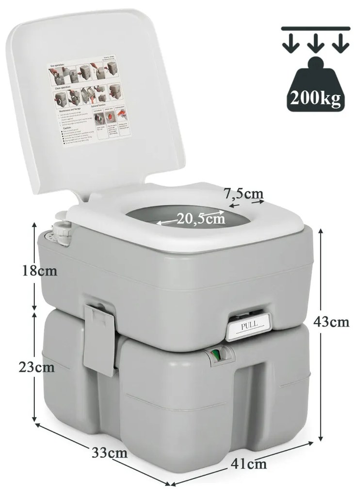 Sanita Portátil "Jötunheim" - Cinzento - 20L
