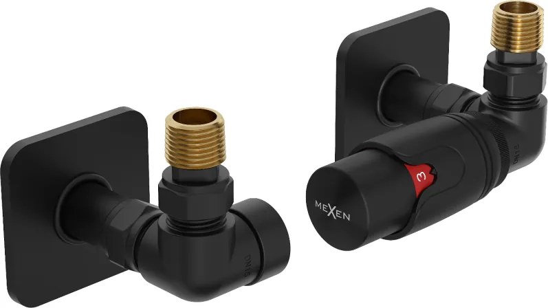Mexen G00 conjunto termostático axial com cobertura S, preto - W903-900-909-70