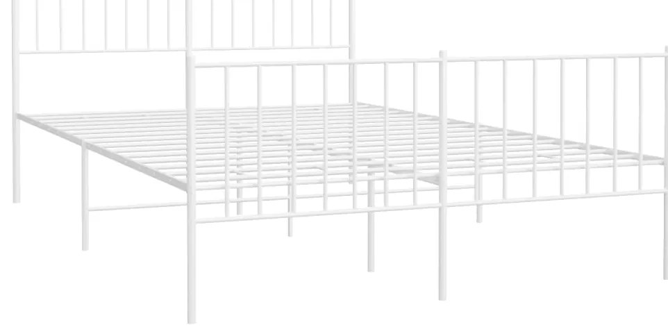 Estrutura de cama com cabeceira e pés 120x190 cm metal branco