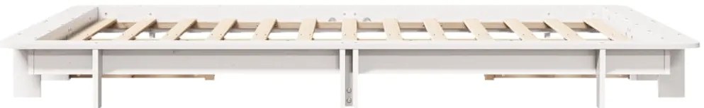 Cama sem colchão 140x190 cm madeira de pinho maciça branco