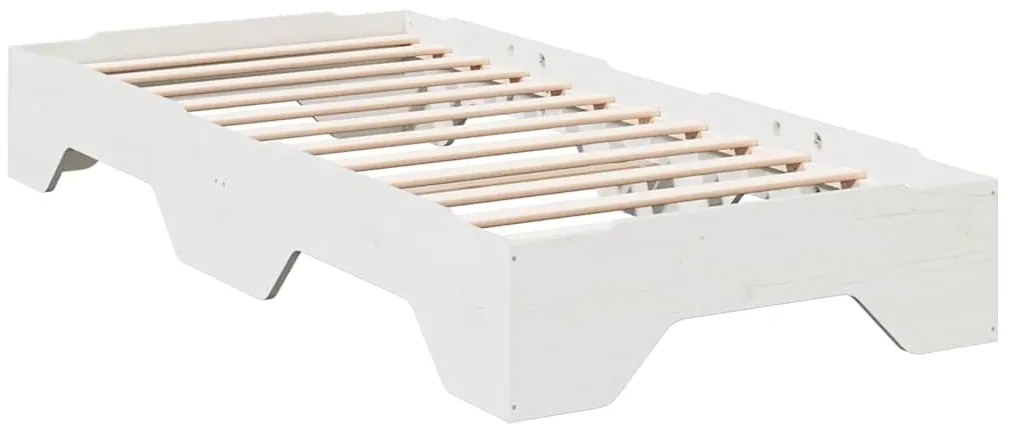 Cama sem colchão empilháveis 75x190 cm madeira maciça branco