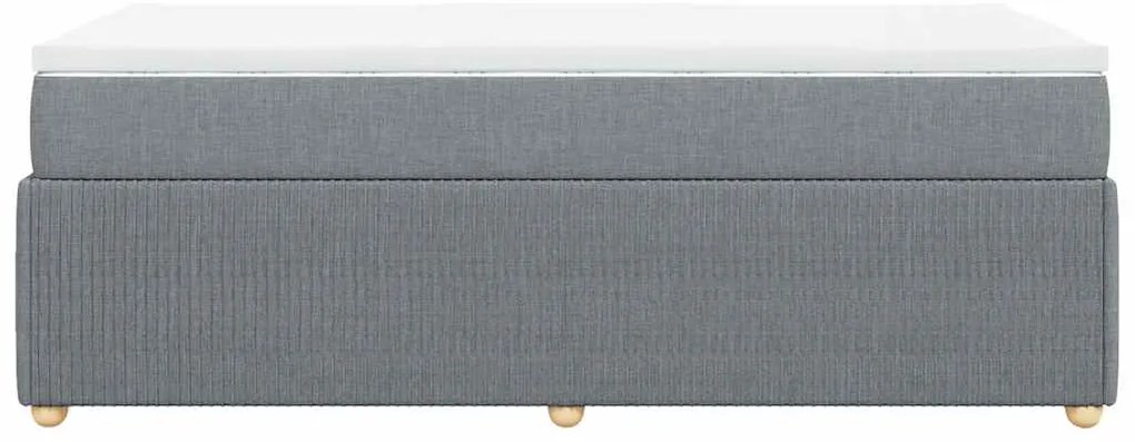 Cama com molas/colchão 90x190 cm tecido cinzento-claro