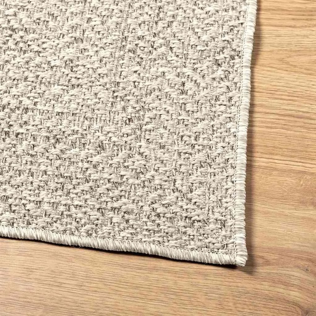 Tapete ZIZUR creme 120x120cm aspeto de juta interior e exterior