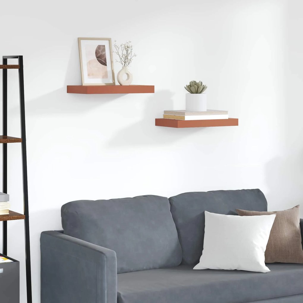 vidaXL Prateleira de Parede 2 pcs Vermelho 40 x 23,5 x 4 cm