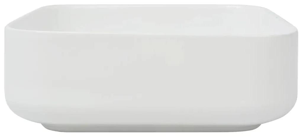 Lavatório quadrado branco cerâmica 39x39x13,5 cm