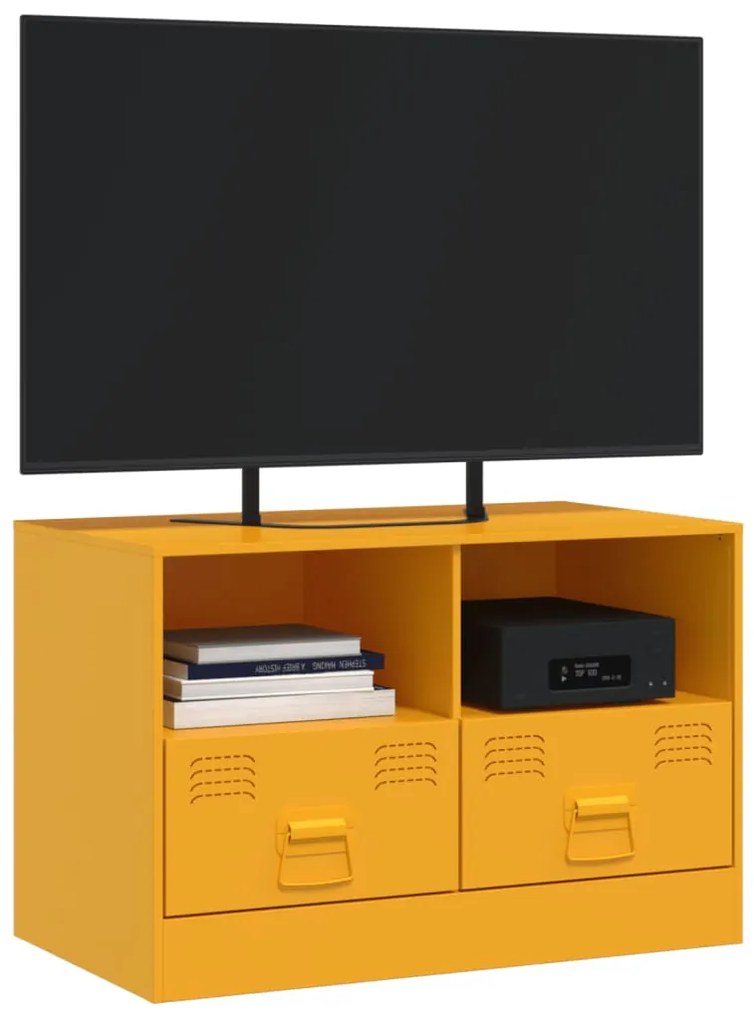 Móvel de TV 67x39x44 cm aço amarelo mostarda