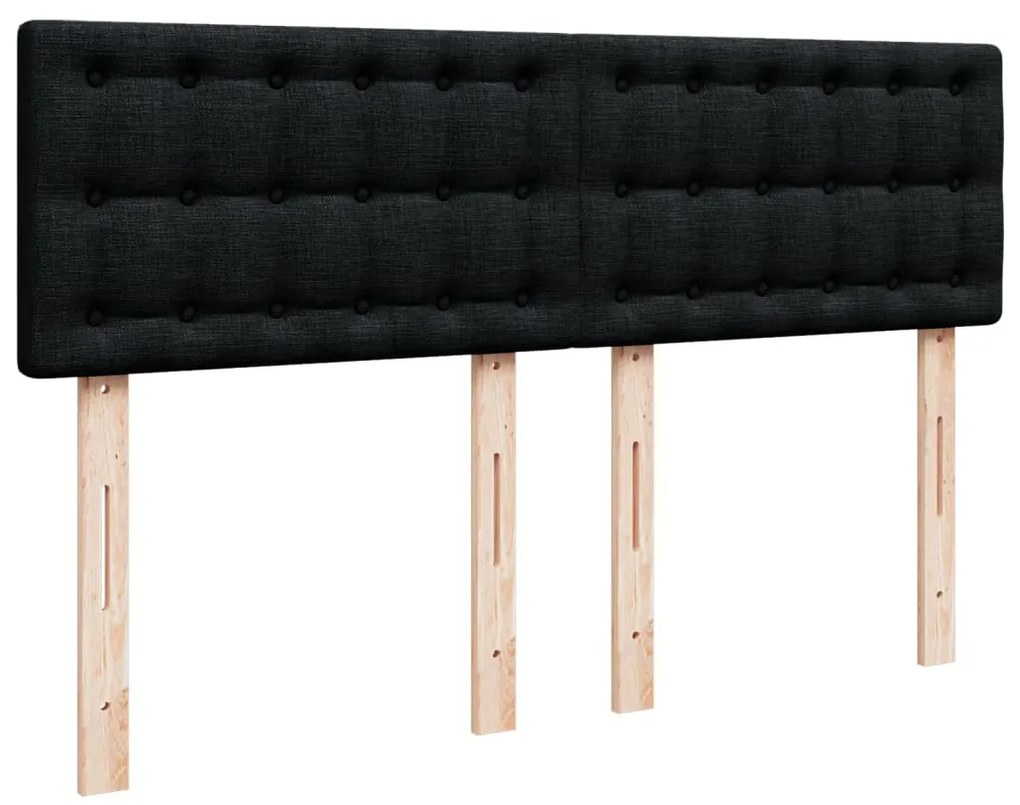 Cama com molas/colchão 140x200 cm tecido preto