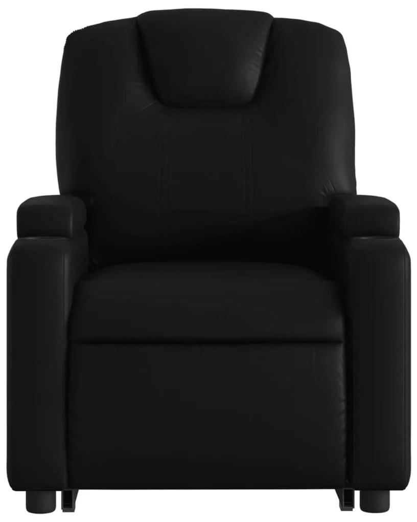 Poltrona massagens reclinável elevatória couro artificial preto