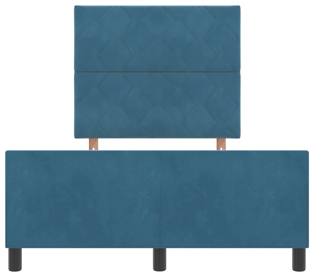 Cama de Veludo Azul Escuro vidaXL 120x190 cm